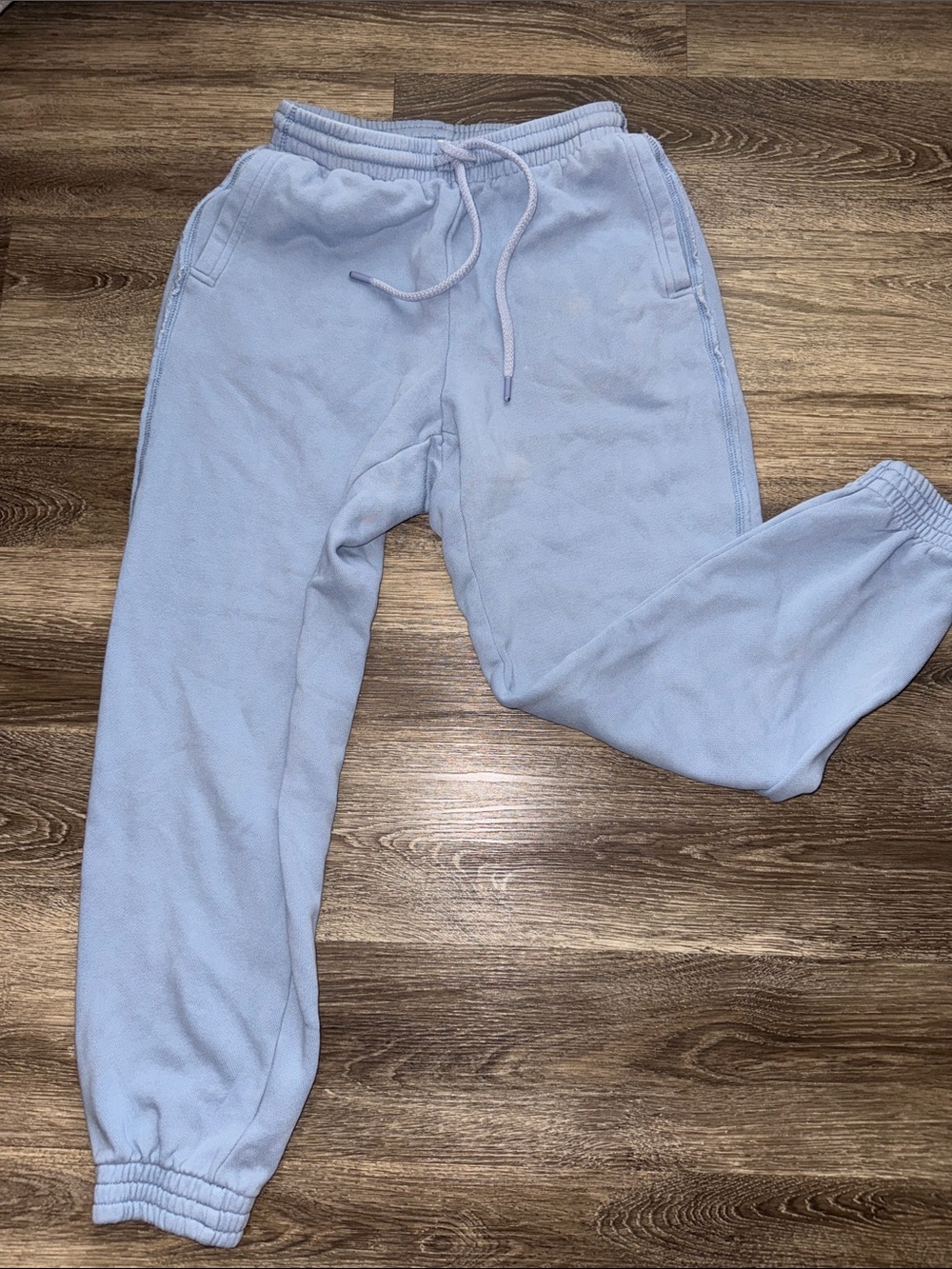 aerie Light Blue Fleece Joggers with Drawstring